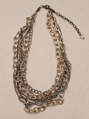 Sabika Layered Multi-Chain Necklace in Silver and Gold